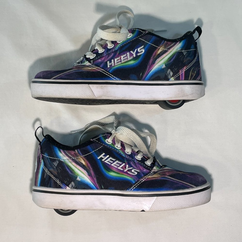 Heelys Multi Galaxy Sneakers, Black, Youth Size 2 - Picture 5 of 8